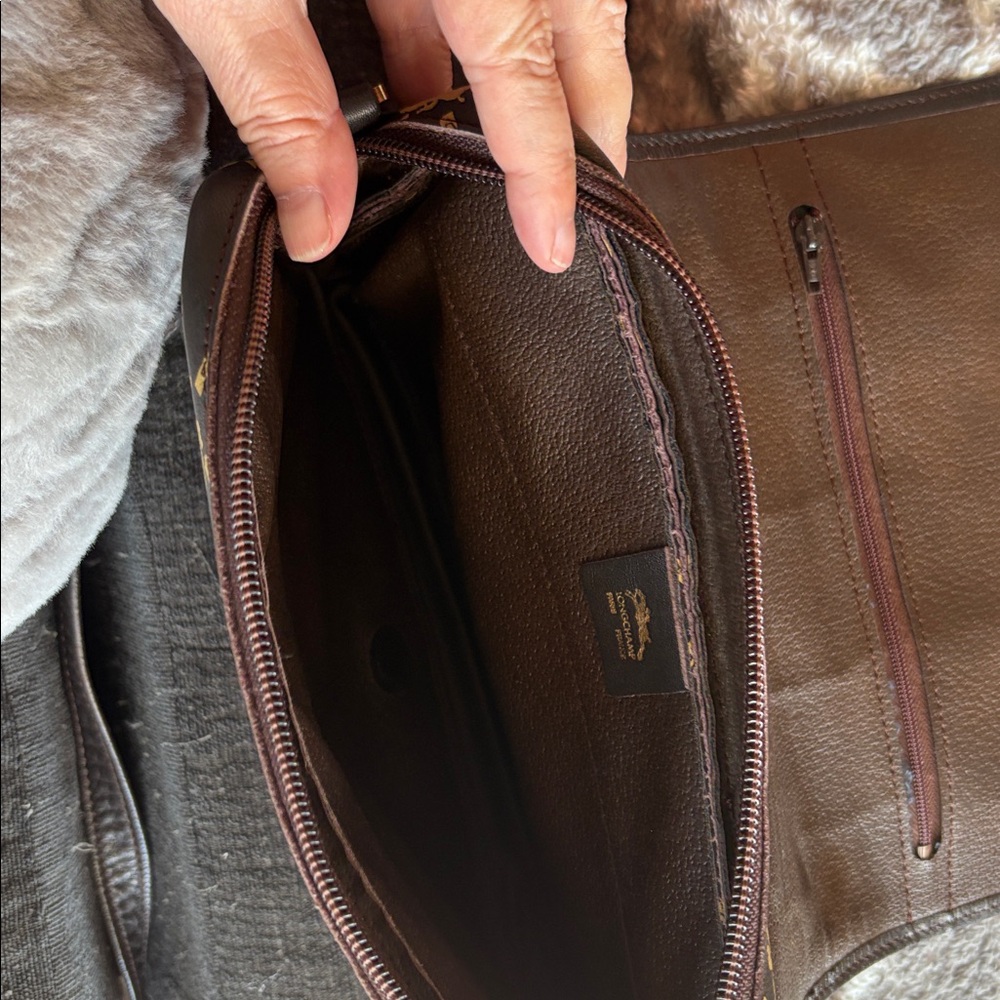 Longchamp Brown and Gold Crossbody Bag with Elegant Chain Detailing - Picture 4 of 10